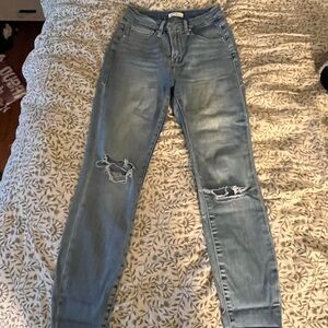 Good American Petite Light Blue Distressed Skinny Jeans